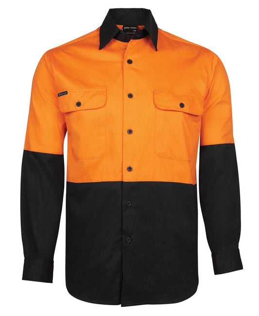 JB's HV L/S 150G SHIRT - Orange/Black