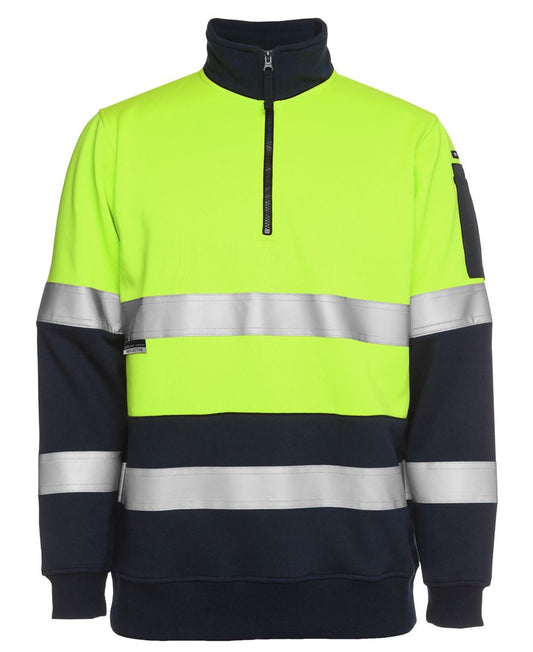 JB's BIOMOTION (D+N) 1/2 ZIP FLEECY SWEAT - Lime/Navy