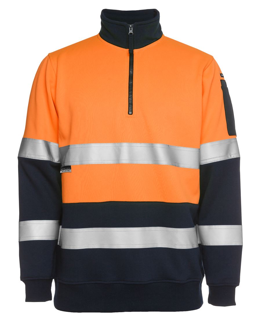 JB's BIOMOTION (D+N) 1/2 ZIP FLEECY SWEAT - Orange/Navy