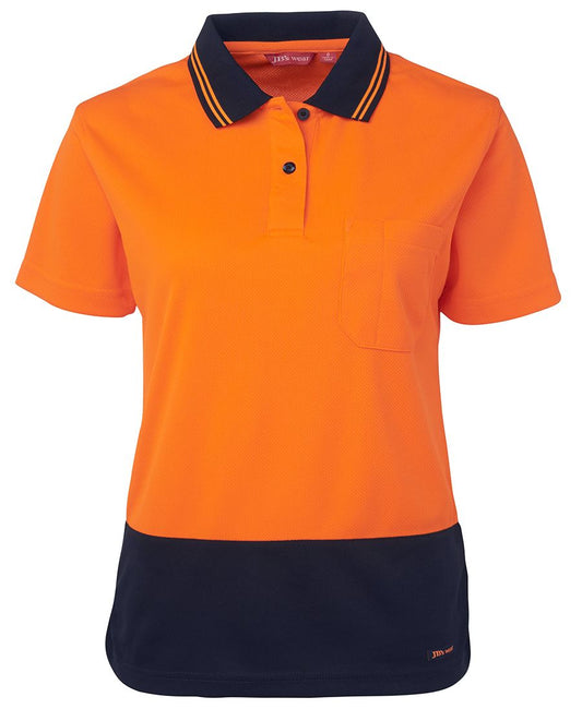 JB's LADIES HV S/S COMFORT POLO - Orange/Navy