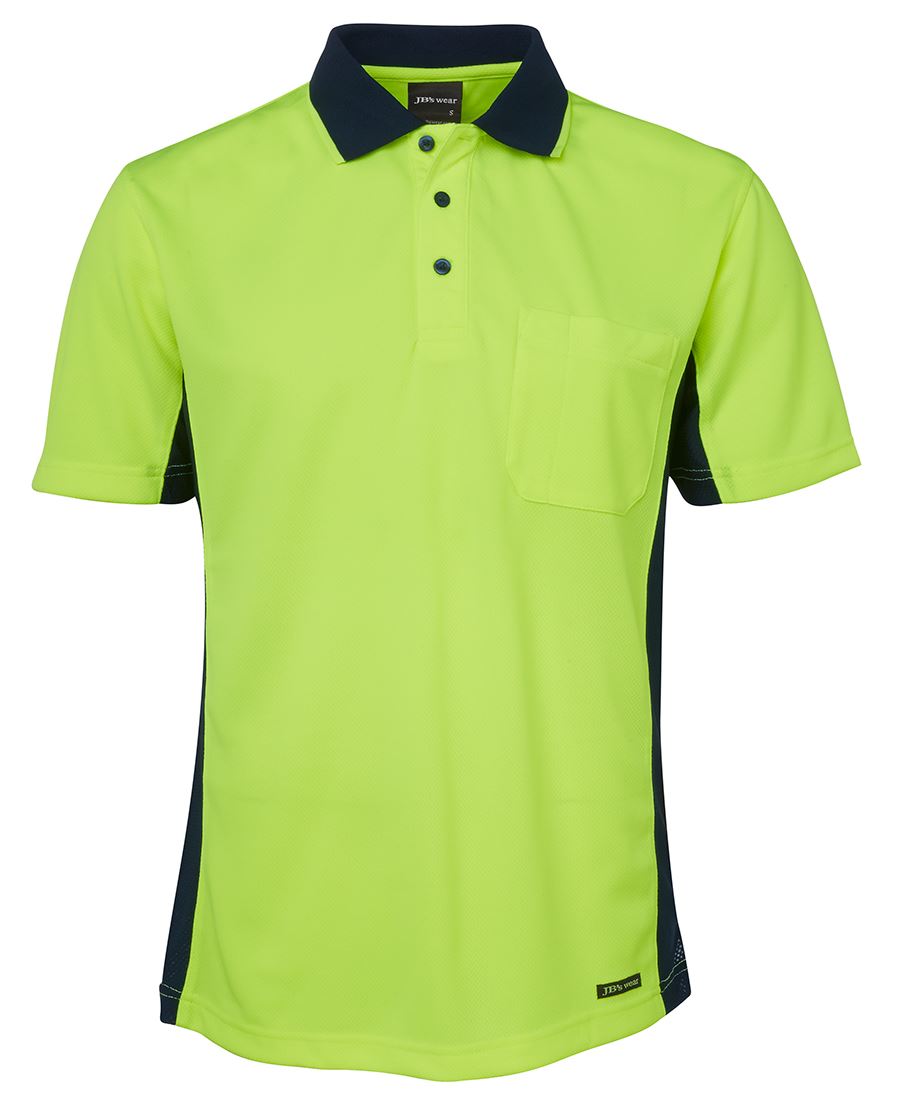 JB's HV S/S SPORT POLO - Lime/Navy