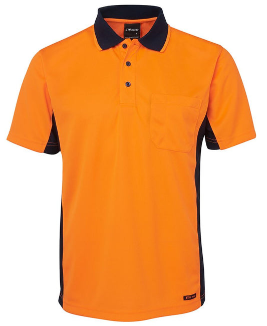 JB's HV S/S SPORT POLO - Orange/Navy