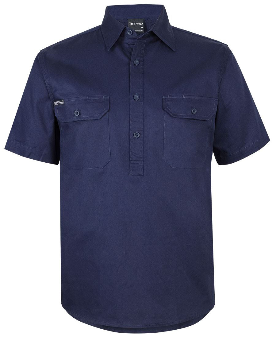 JB's CLOSE FRONT S/S 150G WORK SHIRT - Navy