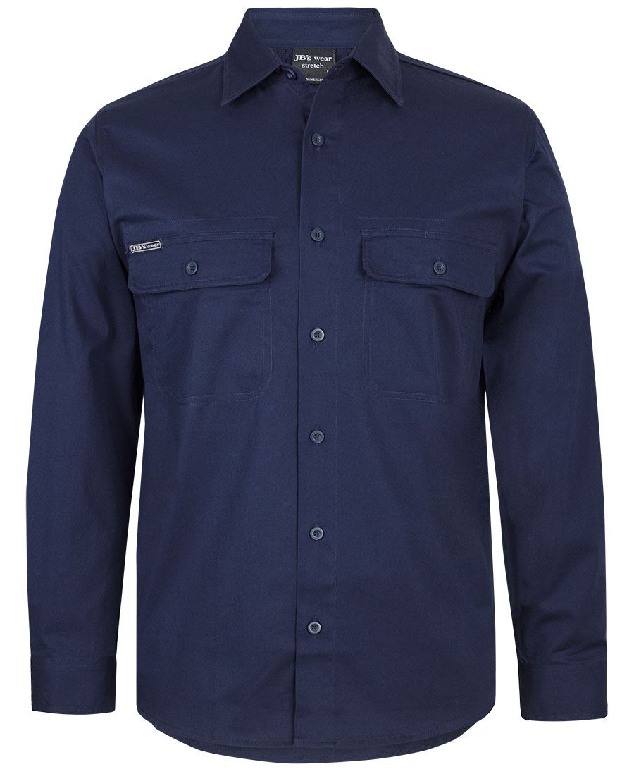 JB's L/S STRETCH WORK SHIRT - Navy