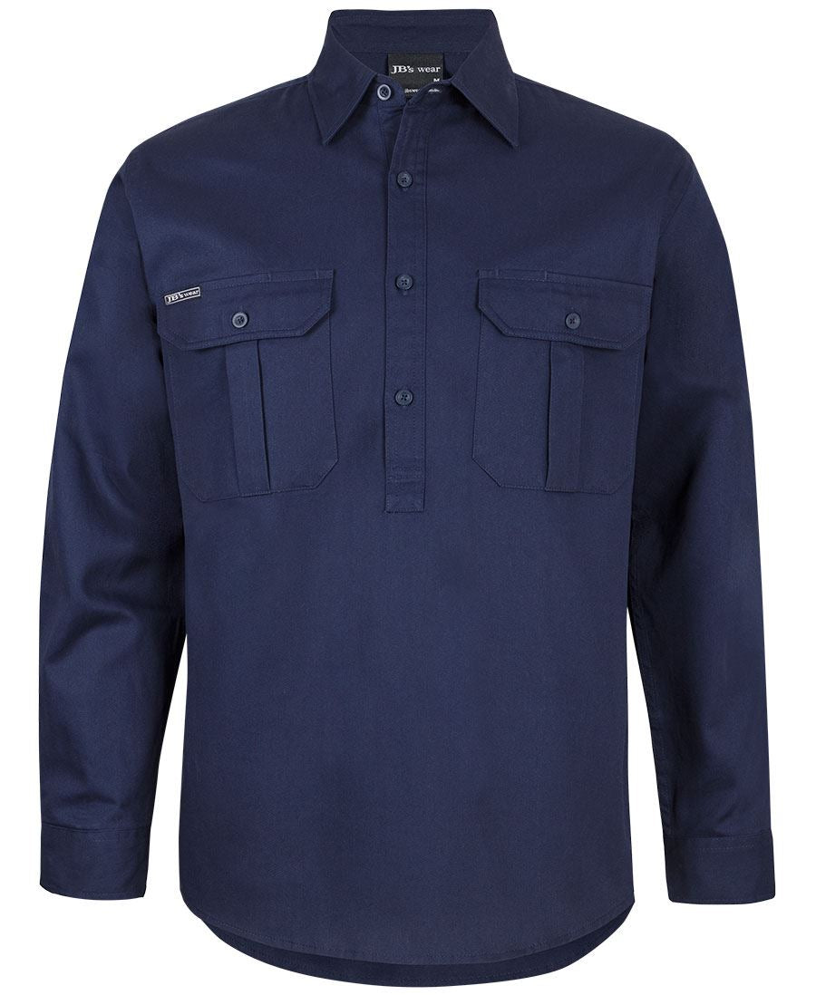 JB's CLOSE FRONT L/S WORK SHIRT - Navy