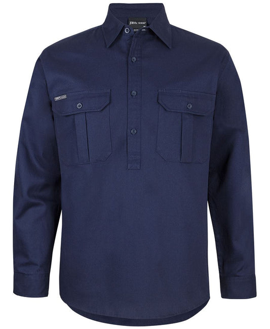 JB's CLOSE FRONT L/S WORK SHIRT - Navy