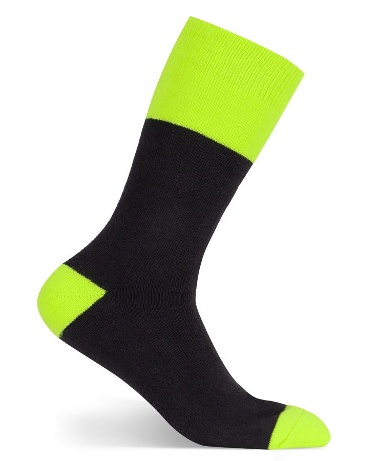 JB's WORK SOCK 3 PACK - Black/Lime
