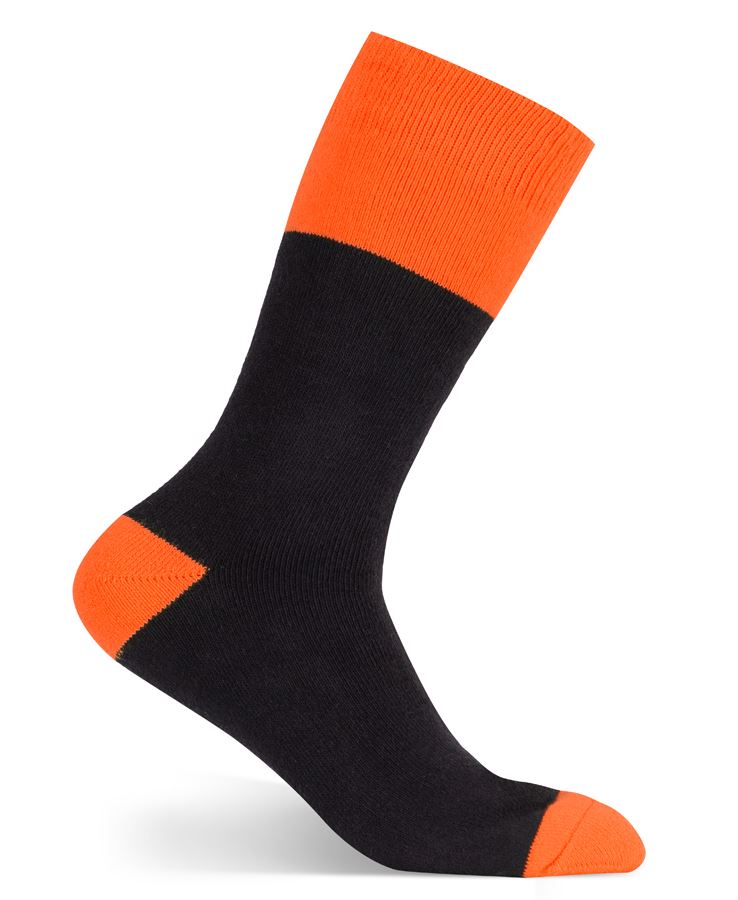 JB's WORK SOCK 3 PACK - Black/Orange