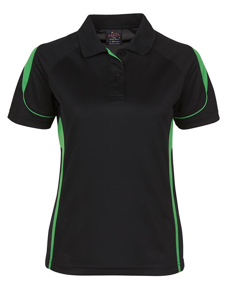 PDM LADIES BELL POLO - Black/Pea Green