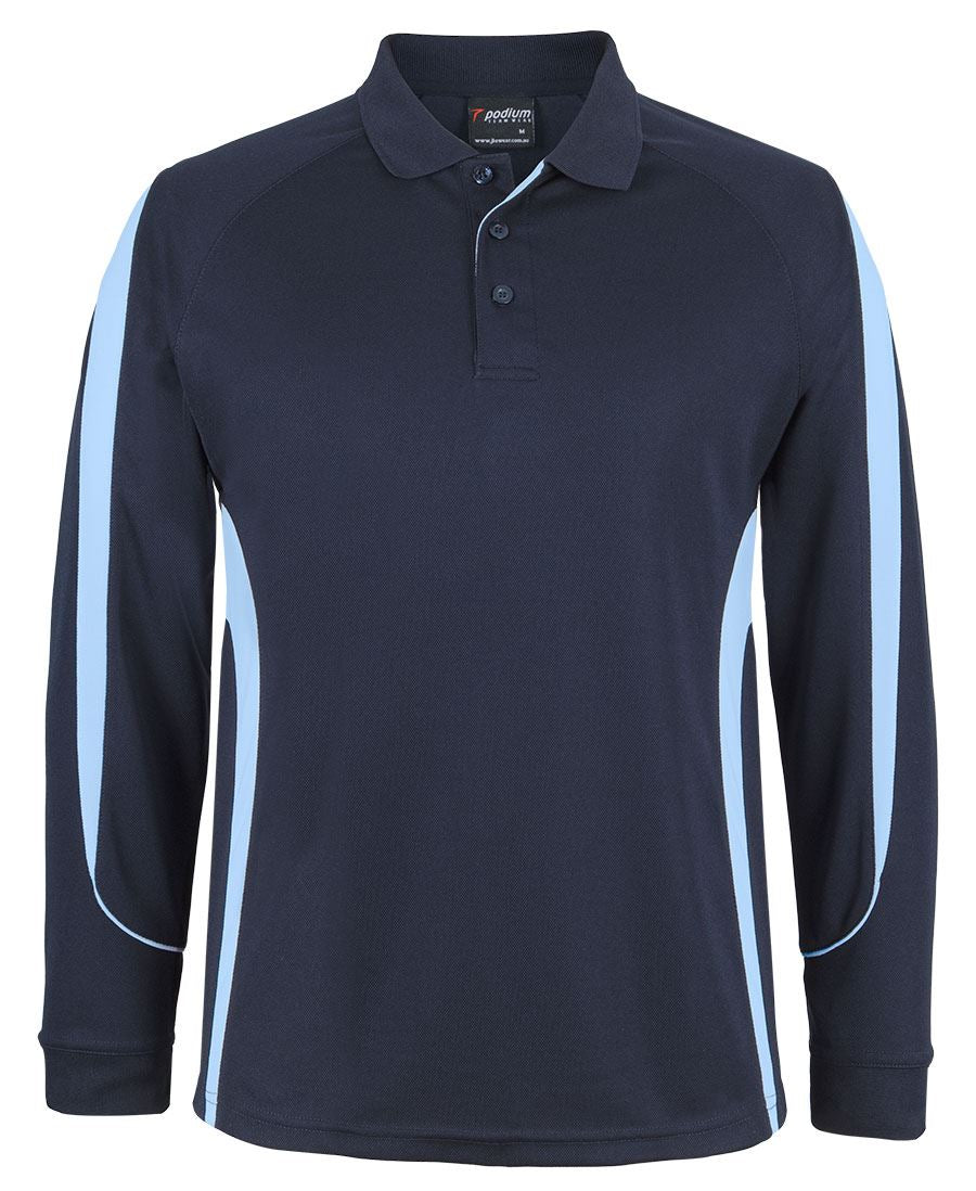PDM L/S BELL POLO - Navy/Light Blue