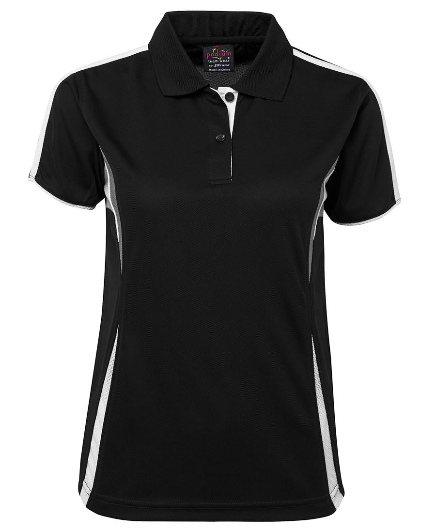 PODIUM LADIES COOL POLO - Black/White/Grey