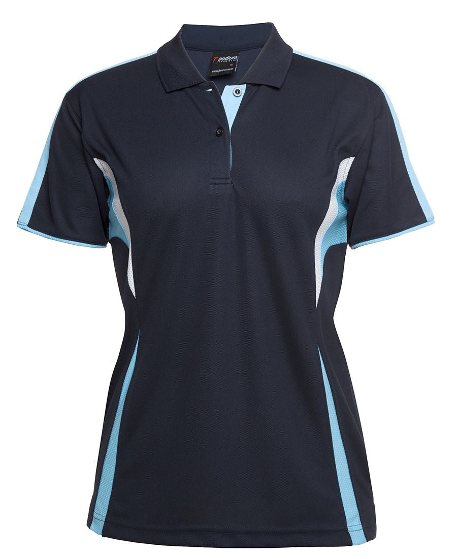 PODIUM LADIES COOL POLO - Navy/Light Blue/White