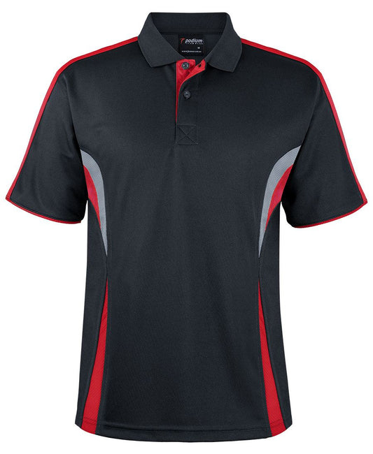 PODIUM COOL POLO - Black/Red/Grey