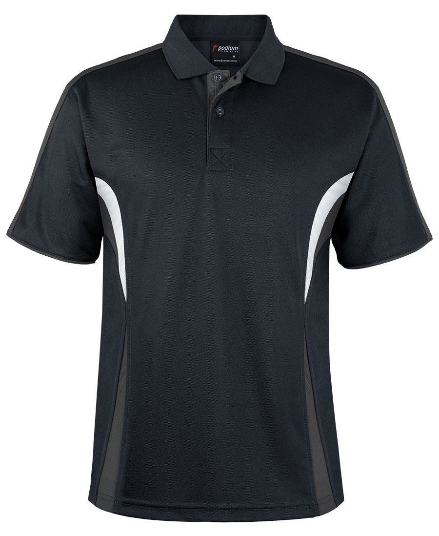 PODIUM COOL POLO - Black/Charcoal/White
