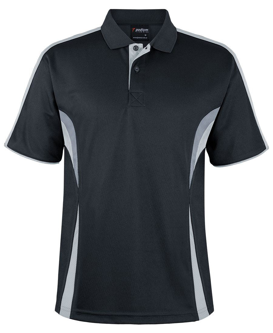 PODIUM COOL POLO - Black/White/Grey