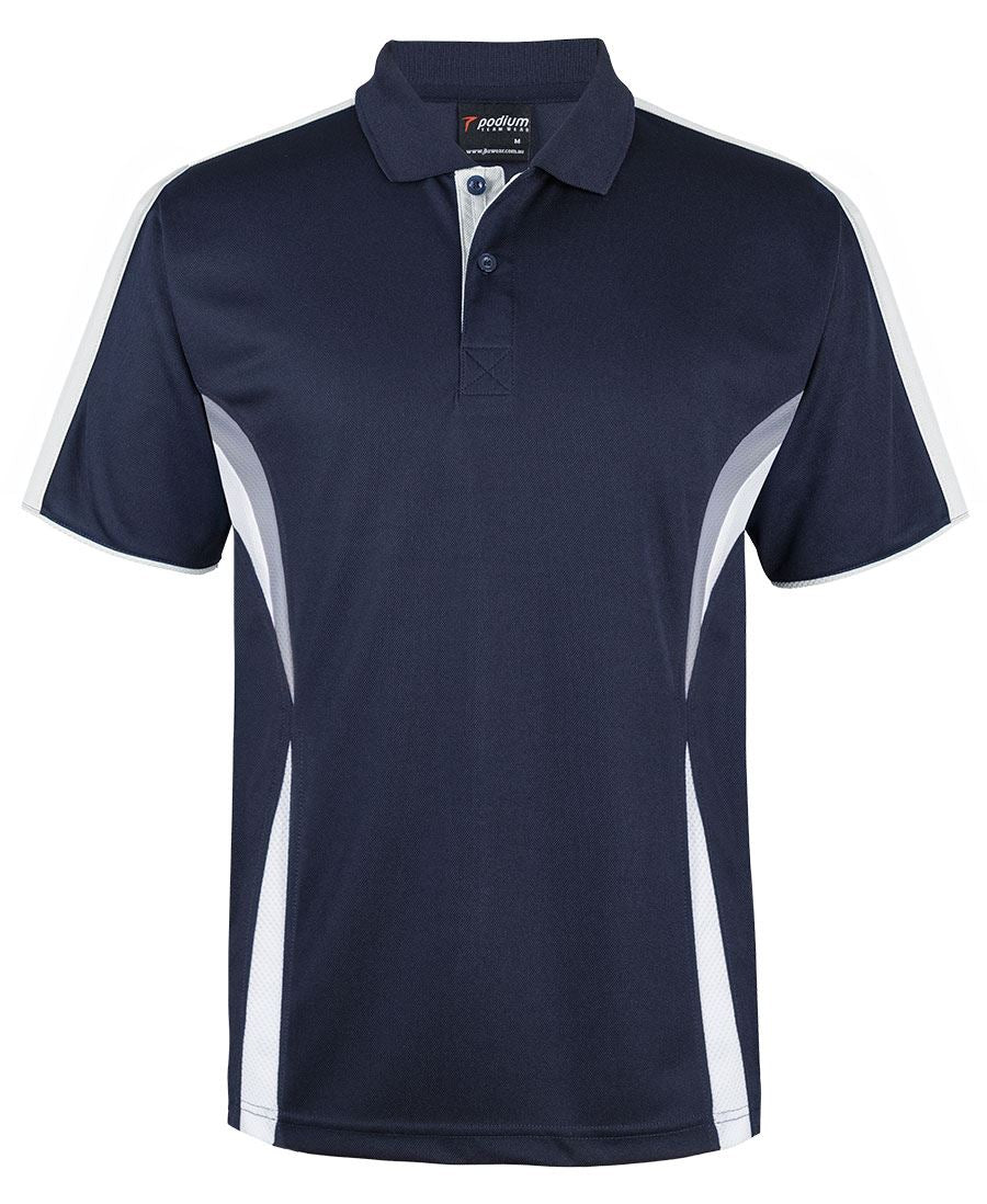PODIUM COOL POLO - Navy/White/Grey