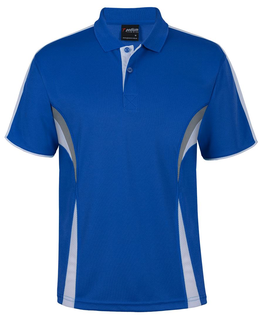 PODIUM COOL POLO - Royal/White/Grey