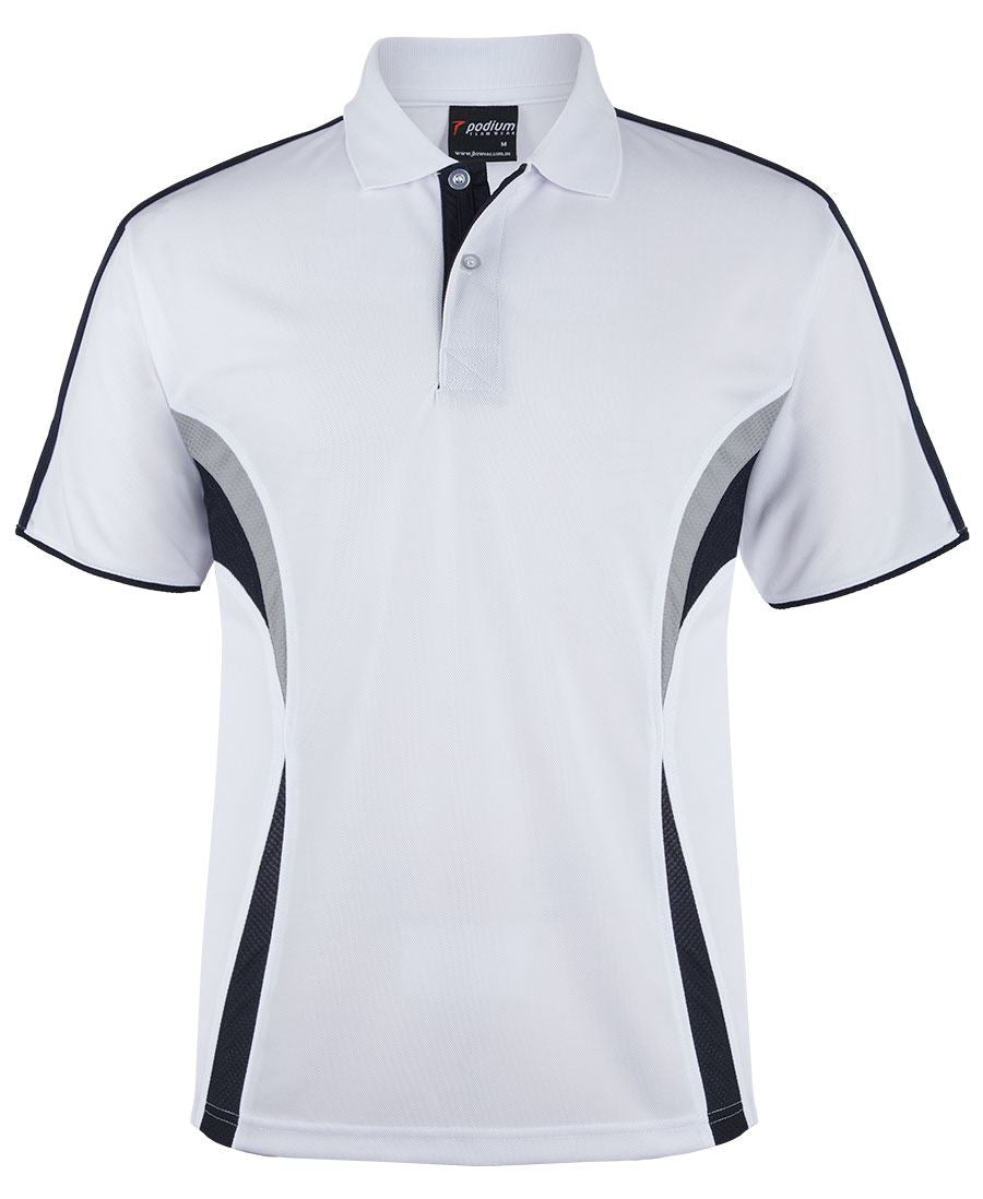 PODIUM COOL POLO - White/Navy/Grey