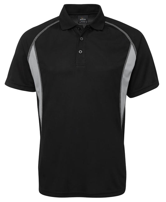 PODIUM INSERT POLO - Black/Grey