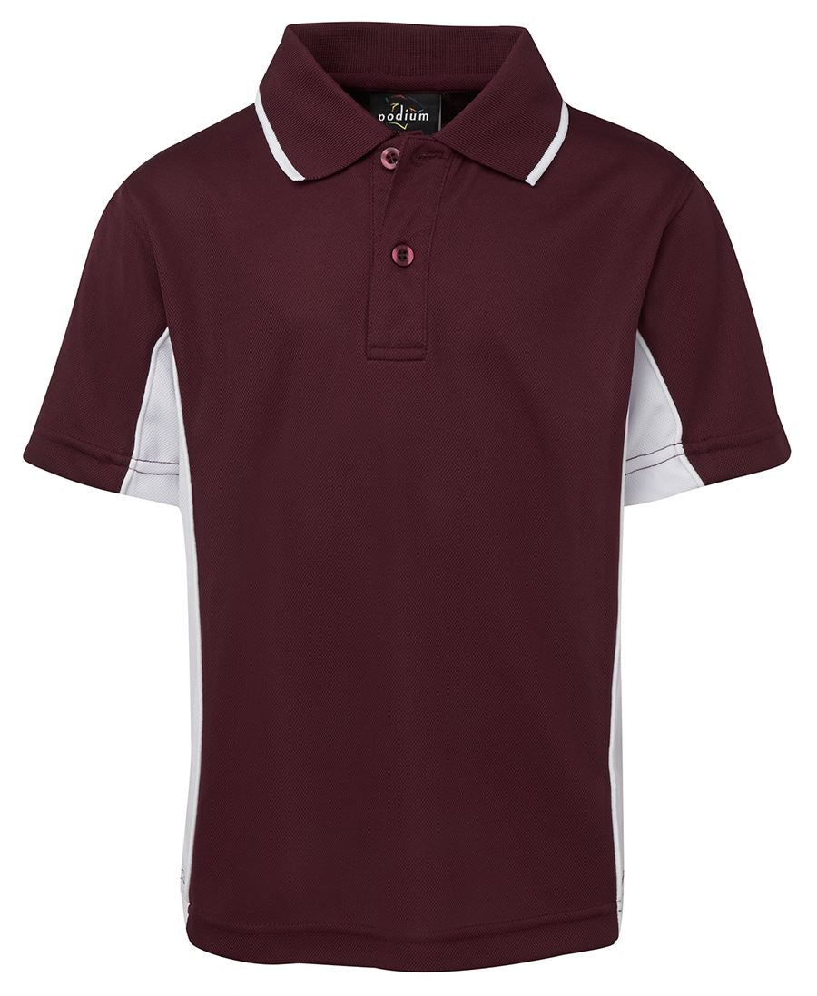 PODIUM KIDS C/TRAST POLO - Maroon/White