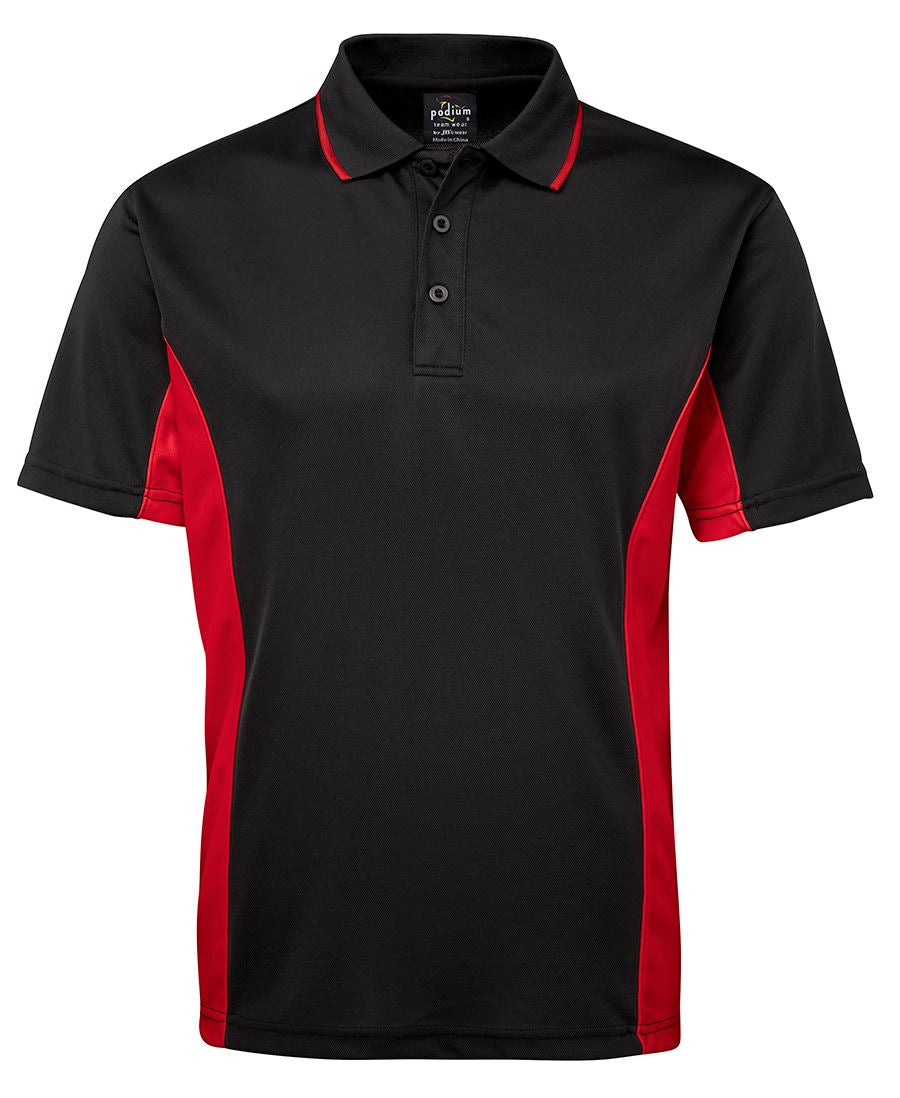 PODIUM C/TRAST POLO - Black/Red
