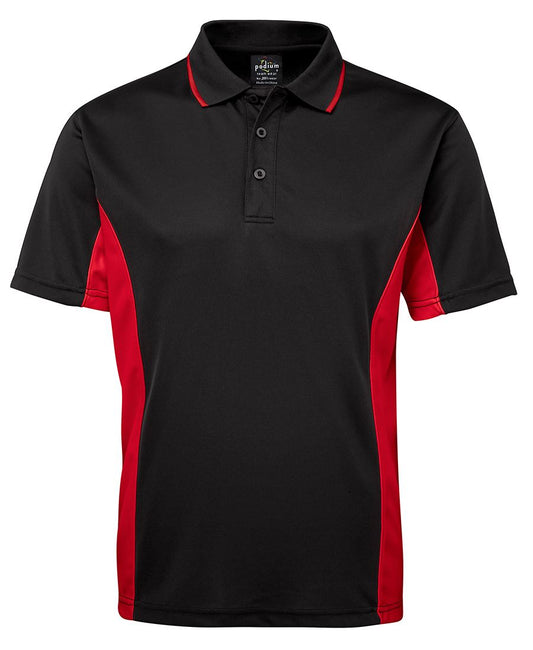 PODIUM C/TRAST POLO - Black/Red