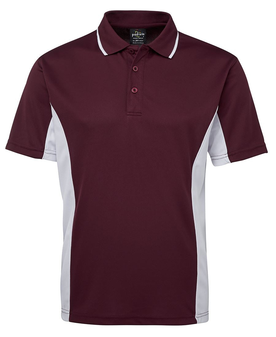 PODIUM C/TRAST POLO - Maroon/White