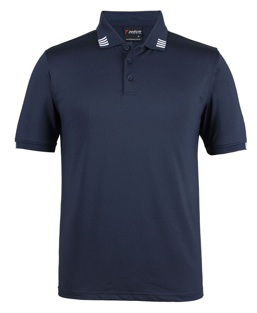 PODIUM 4 STRIPE S/S STRETCH POLO - Navy/White