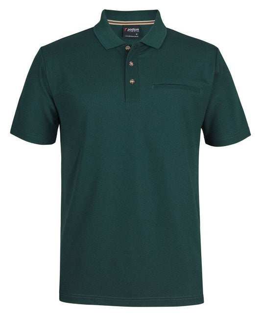 PODIUM S/S RECYCLED POLYESTER POCKET POLO - Forest