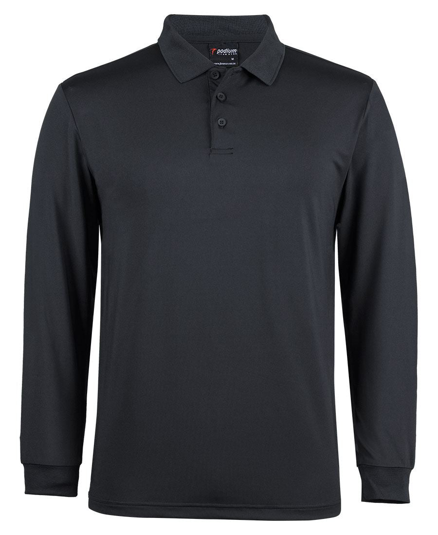 PODIUM L/S STRETCH POLO - Black