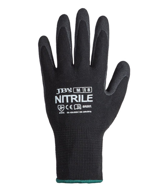 JB's BLACK NITRILE BREATHABLE GLOVE (12 PK) - Black