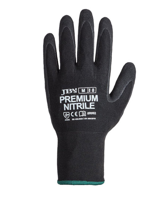 JB's PREMIUM BLACK NITRILE BRTHABLE GLOVE (12 PK) - Black