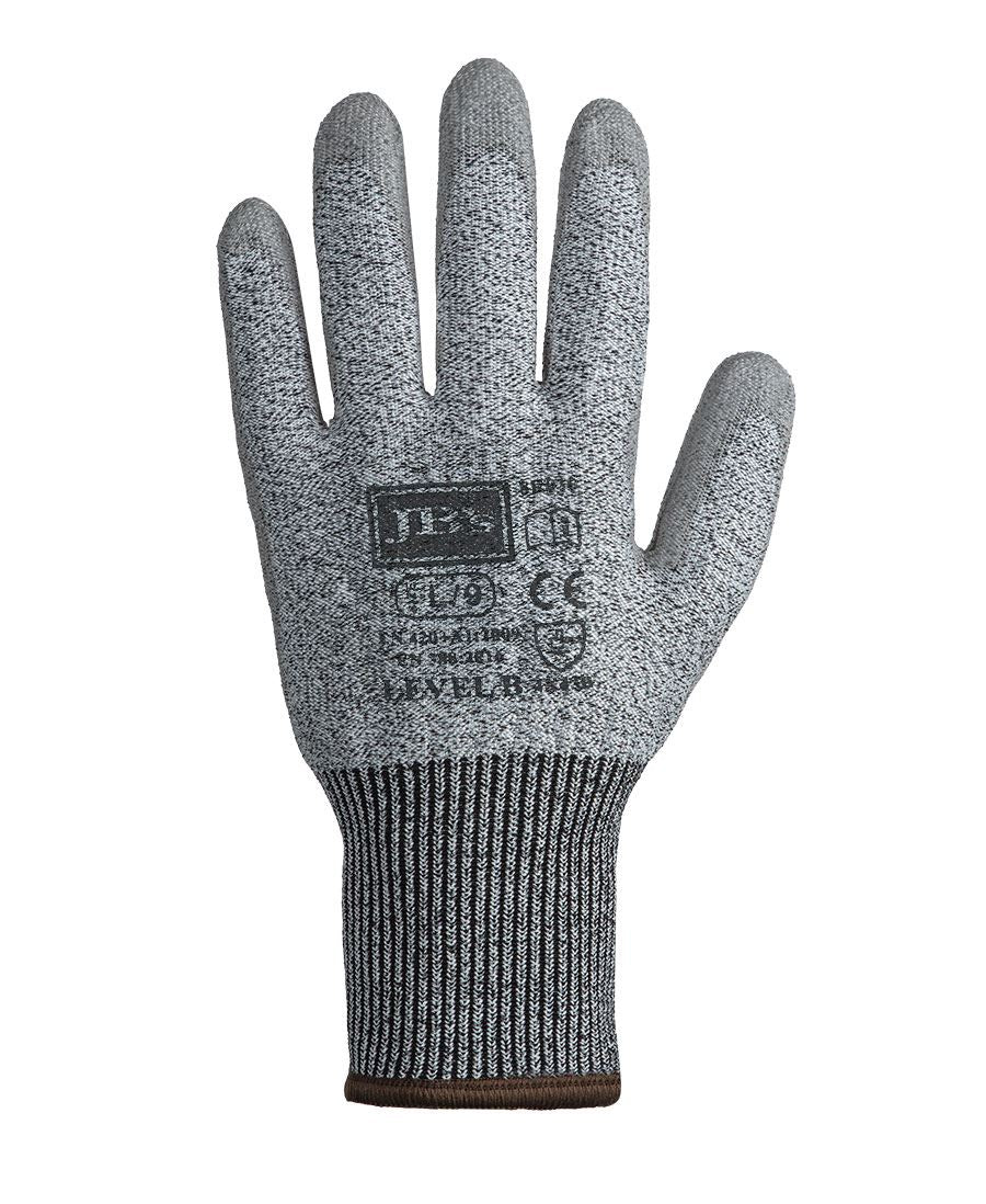 JB's PU BREATHABLE CUT RESIST LEVEL B GLOVE (12 PK) - Grey