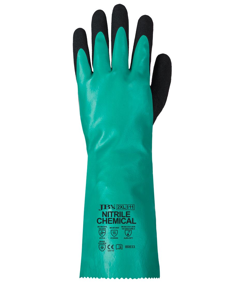 JB's TYPE A NITRILE CHEMICAL GLOVE - Green/Black