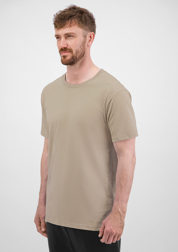 Basis Mens Short Sleeve Tee - Biscuit (back)