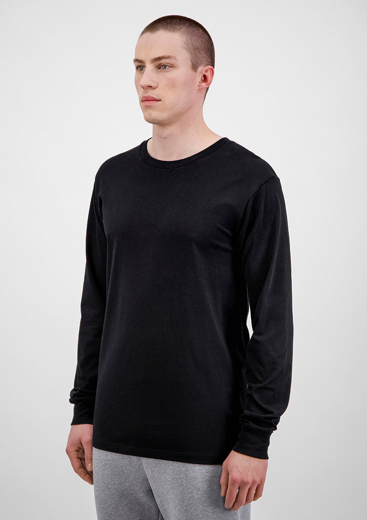 Basis Mens Long Sleeve Tee - Black (back)
