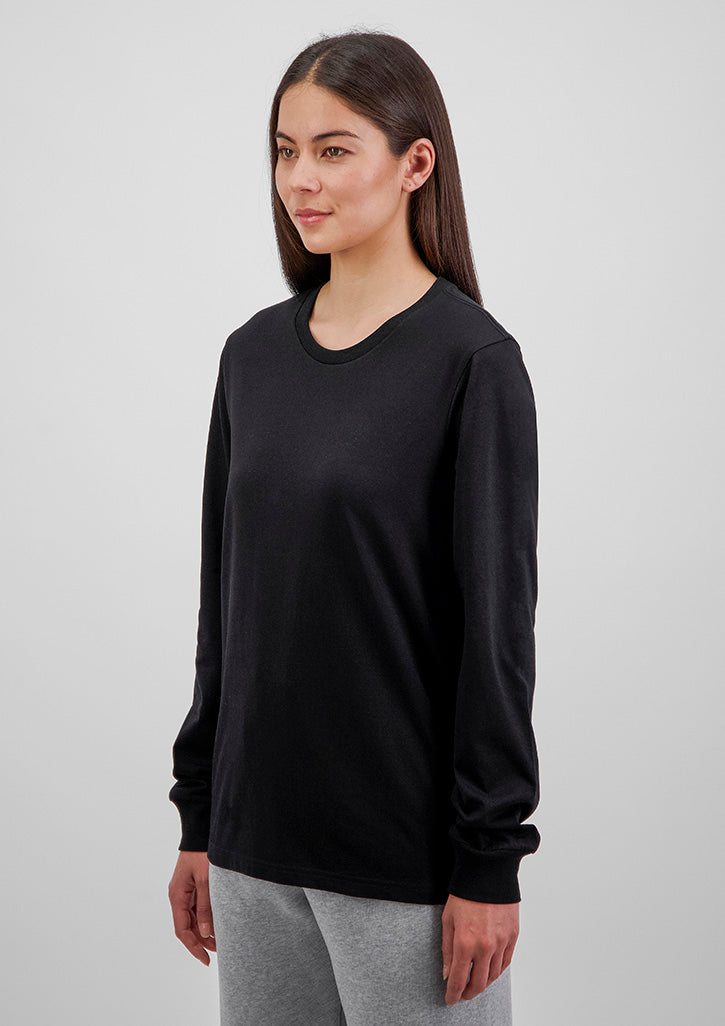Basis Womens Long Sleeve Tee - Black (back)