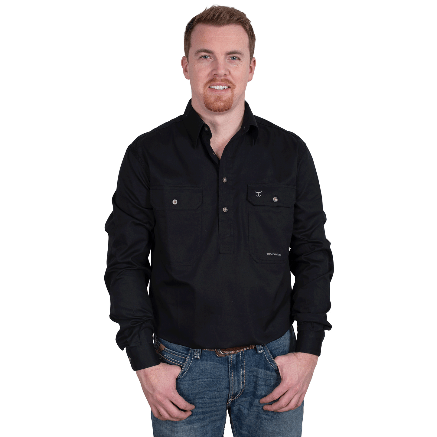 Men's - Cameron - 1/2 Button - Black