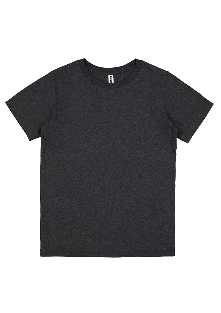 Basis Kids Short Sleeve Tee - Charcoal Marle (back)