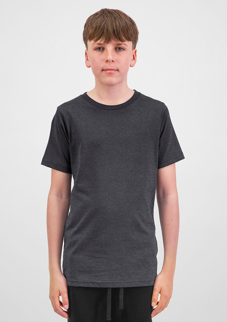 Basis Youth Short Sleeve Tee - Charcoal Marle