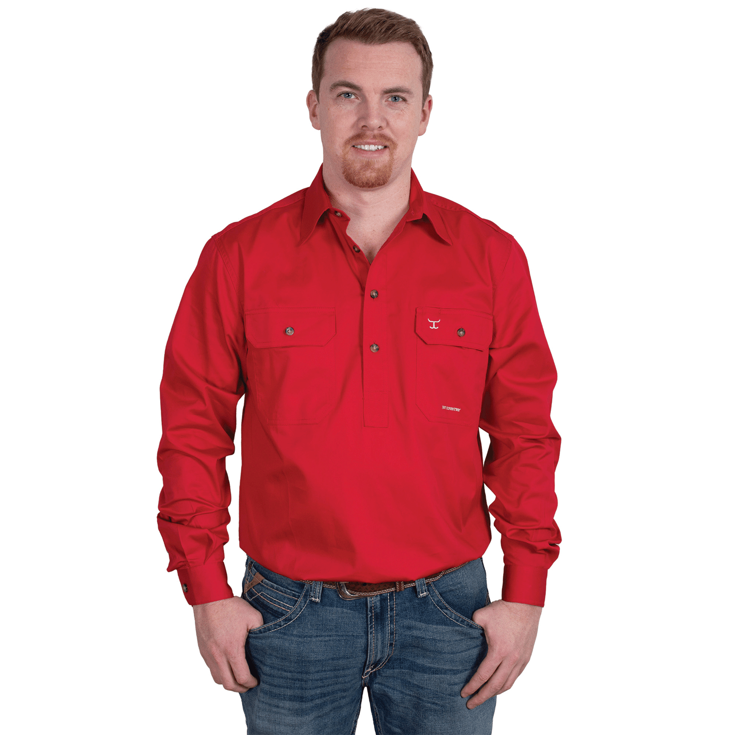 Men's - Cameron - 1/2 Button - Chilli