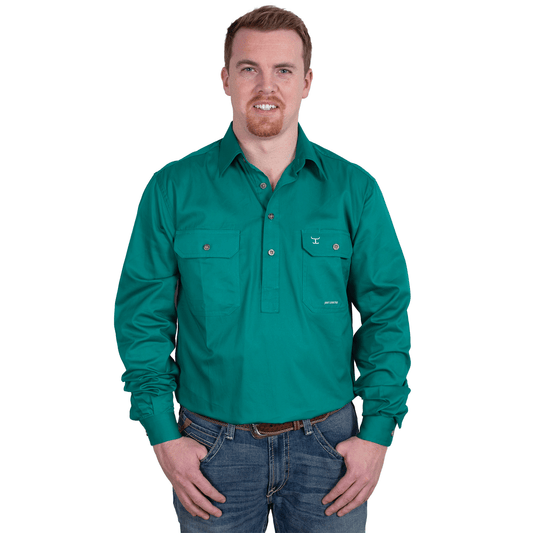 Men's - Cameron - 1/2 Button - Dark Green