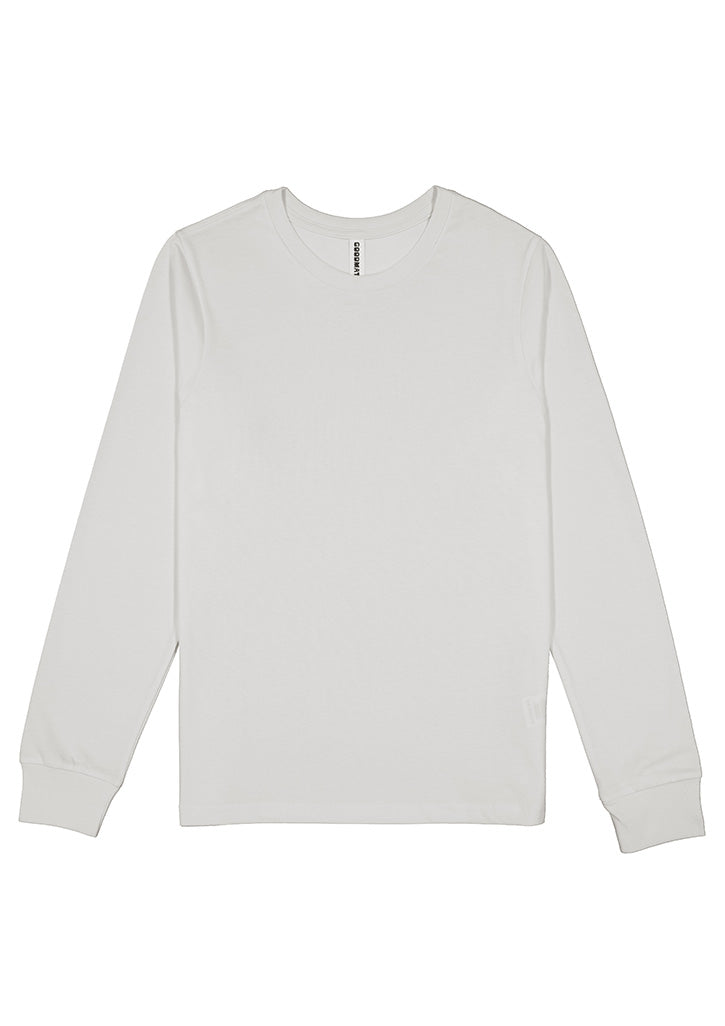 Basis Womens Long Sleeve Tee - Ecru (back)