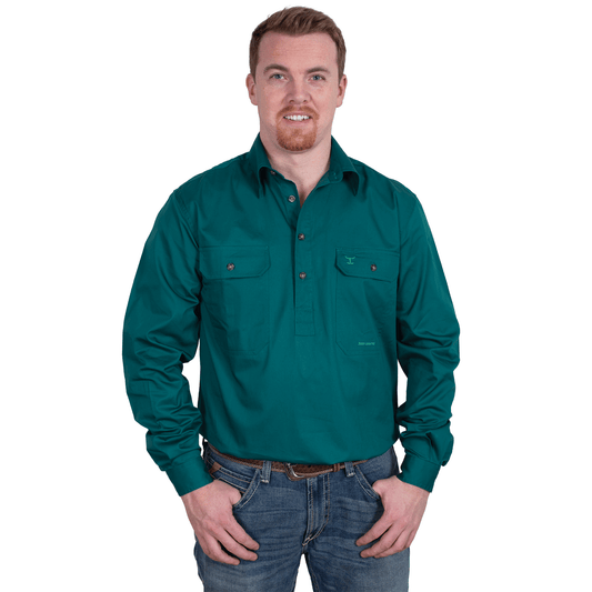 Men's - Cameron - 1/2 Button - Forest Green