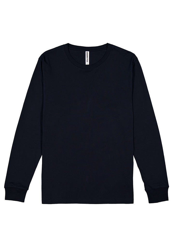 Basis Mens Long Sleeve Tee - Navy (back)