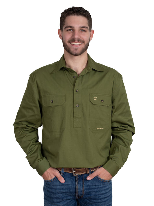 Men's - Cameron - 1/2 Button - Olive