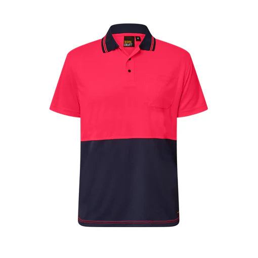 Workcraft unisex Hi-Vis Pink Polo
