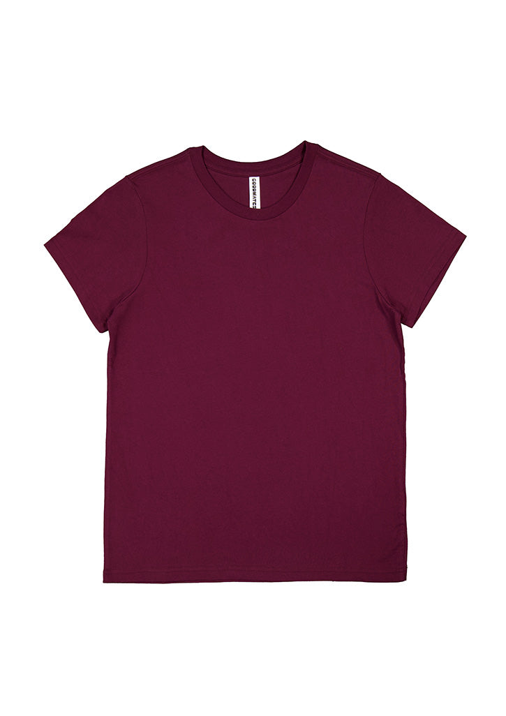 Basis Womens Short Sleeve Tee - Plum (back)