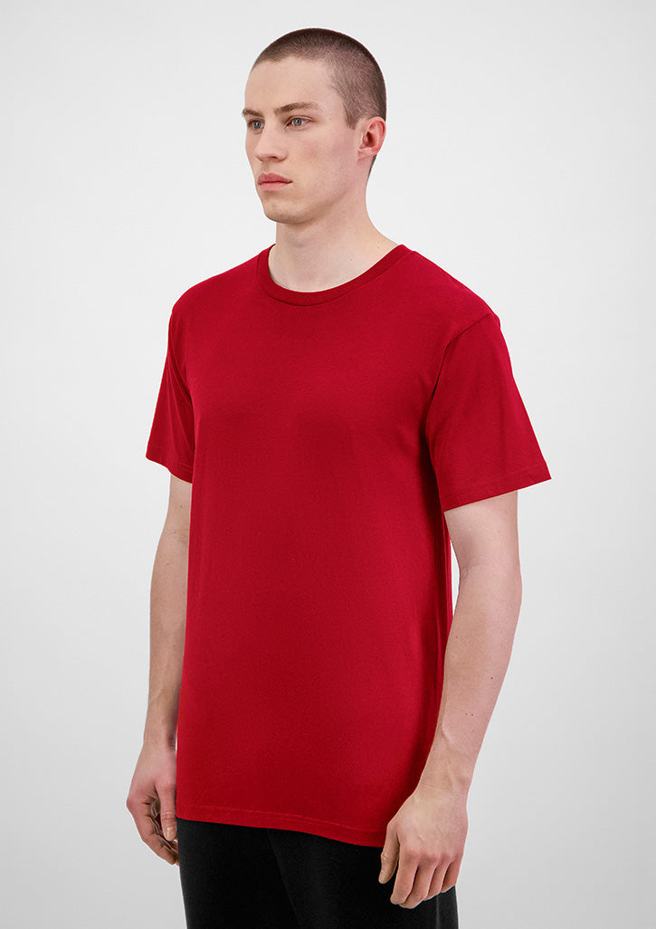 Basis Mens Short Sleeve Tee - Red (back)
