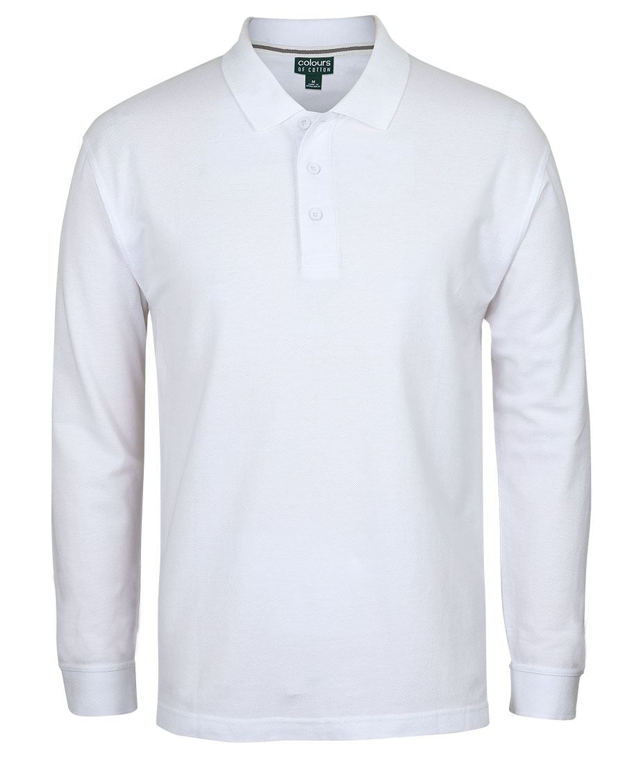 C of C L/S PIQUE POLO - White